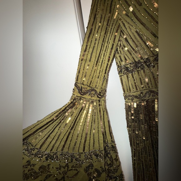 NWT Mac Duggal 5591 LightOlive 3/4 Sleeve V Neck A Line Dress Size 6 - Picture 12 of 17